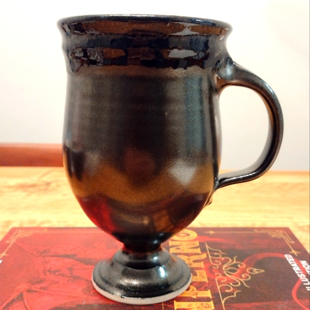 Signed Studio Crafted Pedestal Ceramic Mug